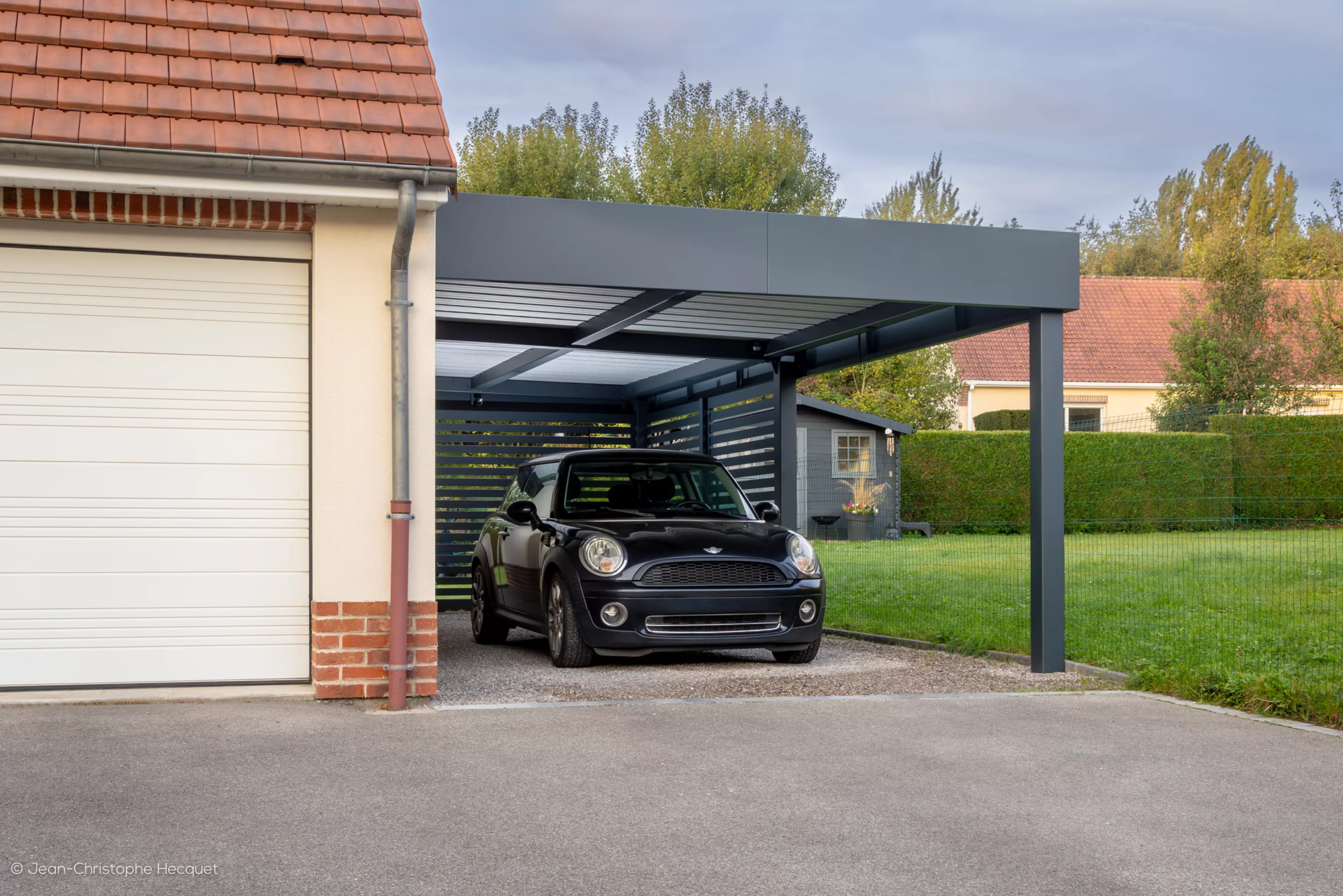 INSTALLATION CARPORT ADOSSÉ MODÈLE HORIZON À LENS