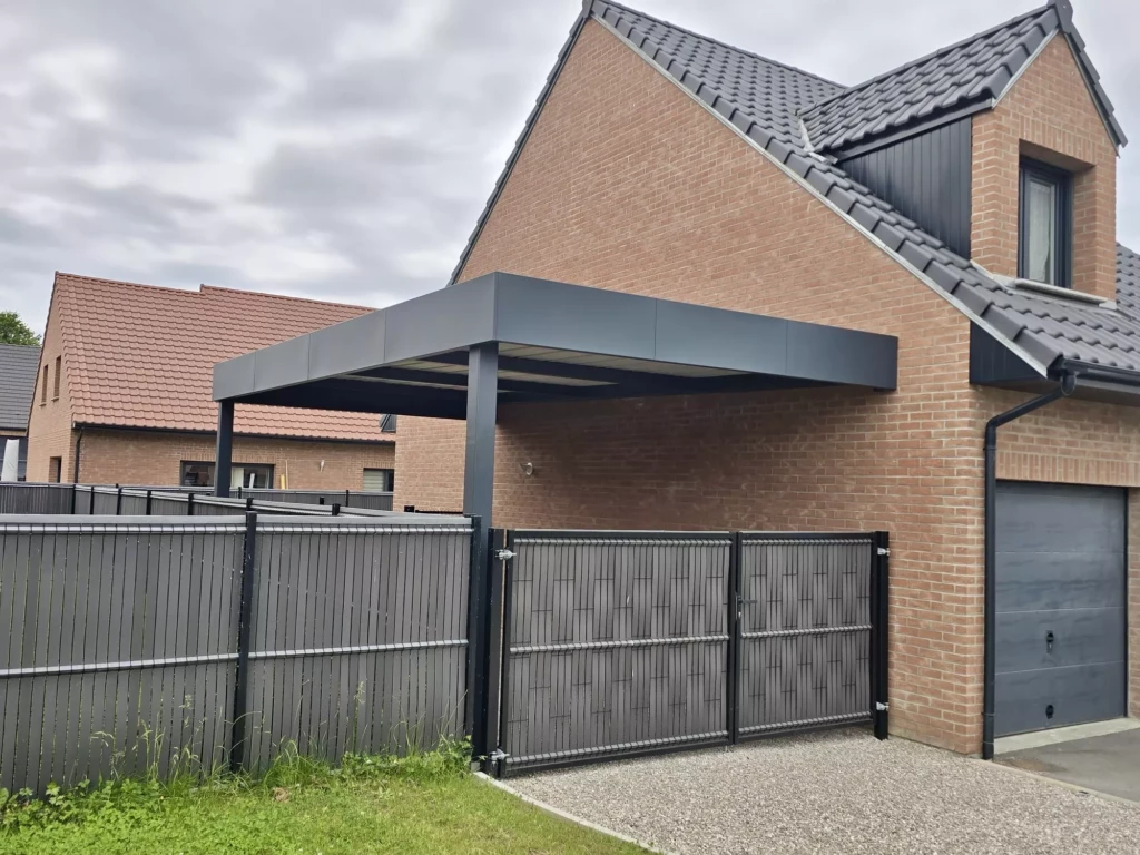 carport aluminium adossé hauteur 2800 pour camionnette à Genech